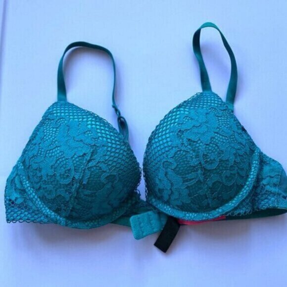 La Senza Lightly Lined Vibrant Blue/Teal Plunge "Obsession" Bra- 32B - Picture 12 of 16